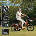 thumbnail image 5 of MOONCOOL 750W Foldable Electric Mountain Tricycle for Adult, 6 Speed 20x3.0 In Fat Tire 3Wheel Electric Bike, 48V Removable Battery, Motorized Trike w/Front & Rear Basket, 5 of 10