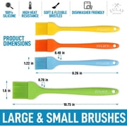 Zulay Kitchen 4 Pieces Assorted Pastry Brush Heat Resistant Silicone Basting Brush Flexible Bristles