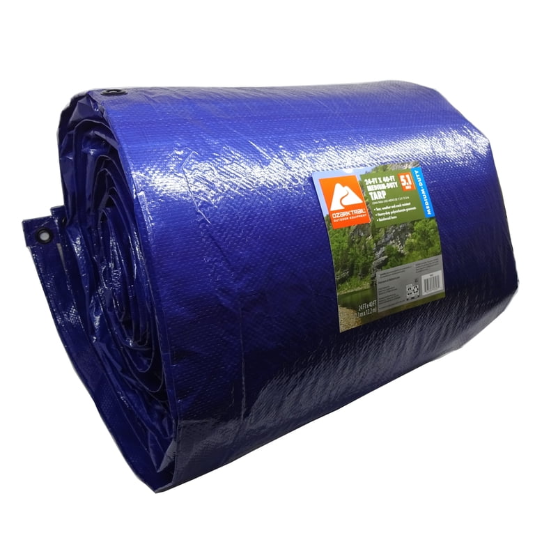2 pack) Ozark Trail Medium-Duty Tarp, 24' x 40', Material PE