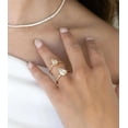 thumbnail image 6 of vylahjewellery Half Bezel Pear Cut Diamond Engagement Anniversary Ring for Women 10K Vermeil Yellow Gold Mother's Day Ring Unique Moissanite Proposal Handmade Jewelry, 6 of 7