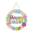 thumbnail image 2 of Easter Wreaths for Front Door Bunny Welcome Wood Sign Door Hanger Spring Decorations Easter Hanging Plaque Rabbit Sign Decorations for Home Shop Garden, 2 of 4