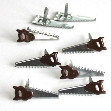 Eyelet Outlet Shape Brads 12/Pkg-Saw, Pk 3, Eyelet Outlet