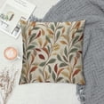 thumbnail image 2 of COMIO  Classical Jacquard Beige Leaf Pattern Square Decorative Throw Pillow Case Cushion Cover, 2 of 5