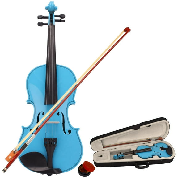 4/4 Acoustic Violin Case Bow Rosin, Sky Blue