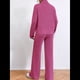 thumbnail image 4 of Conjuntos de 2 Piezas para Mujer para Otoño: Suéter de Punto de Viaje, Pantalones Anchos y Chándal para Estar en Casa. Rosa Roja M, 4 of 9