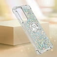thumbnail image 6 of Glitter Clear Sparkly Bling Case for Xiaomi 12 Lite, Rugged Shockproof Flowing Liquid Floating Cover for Women with Ring Holder Phone Case for Xiaomi 12 Lite  Silver, 6 of 14