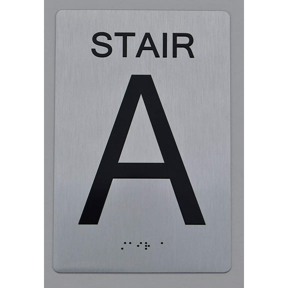 STAIR A SIGN -(Aluminum, Brush Silver, size 6x9) The sensation line