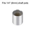 thumbnail image 3 of 5 piezas de perilla de potenciómetro con eje estriado tono plateado de aluminio, diámetro del eje de 6 mm, perilla rotativa de 10 mm x 10 mm para control de volumen, 3 of 3