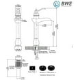 thumbnail image 3 of BWE Vessel Sink Faucet with Drain Assembly and Supply Hose Lead-Free Single-Handle Single Hole Bathroom Faucet Waterfall Lavatory Mixer Tap Oil Rubbed Bronze Tall Body, 3 of 10