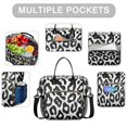 thumbnail image 2 of OBREWU Leopard Print Pattern Women's Insulated Leakproof Large Lunch Bag, Oxford Cloth, 2 of 7