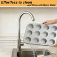 thumbnail image 2 of Donepart 12-Cup Muffin Pan Set of 2, Nonstick Cupcake Pan 2-Pack, Carbon Steel Baking Pans for Cupcakes Muffins, Off-White, 2 of 8