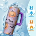 thumbnail image 4 of 30oz Halloween Tumbler with Handle, Pumpkin Skull Witch | Print | Halloween Gifts for Family & Friends | with Lids and Straws | Stainless Steel Insulated | Travel Mug, 4 of 5
