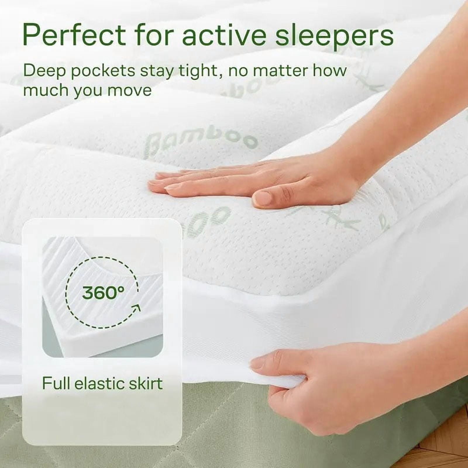 EDX Twin Size-Dual Layer 4 Inch Memory Foam Mattress Topper - 2 Inch Gel Memory Foam & 2 Inch Mattress Protector, Soft Skin-Friendly Down-Alternative Breathable