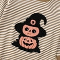 thumbnail image 5 of DHFJKG Toddlers Boys Bodysuit Halloween Pumpkin Embroidery Waffle Striped Long Sleeve Onesie Baby Onesies Boy 6-9 Months, 5 of 6