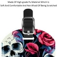 thumbnail image 4 of Square 2Pack PU Leather Couple Skulls Cruise Luggage Tag with Privacy Cover and Name ID Tag for Travel Handbags Backpacks Luggage Tags, 4 of 6