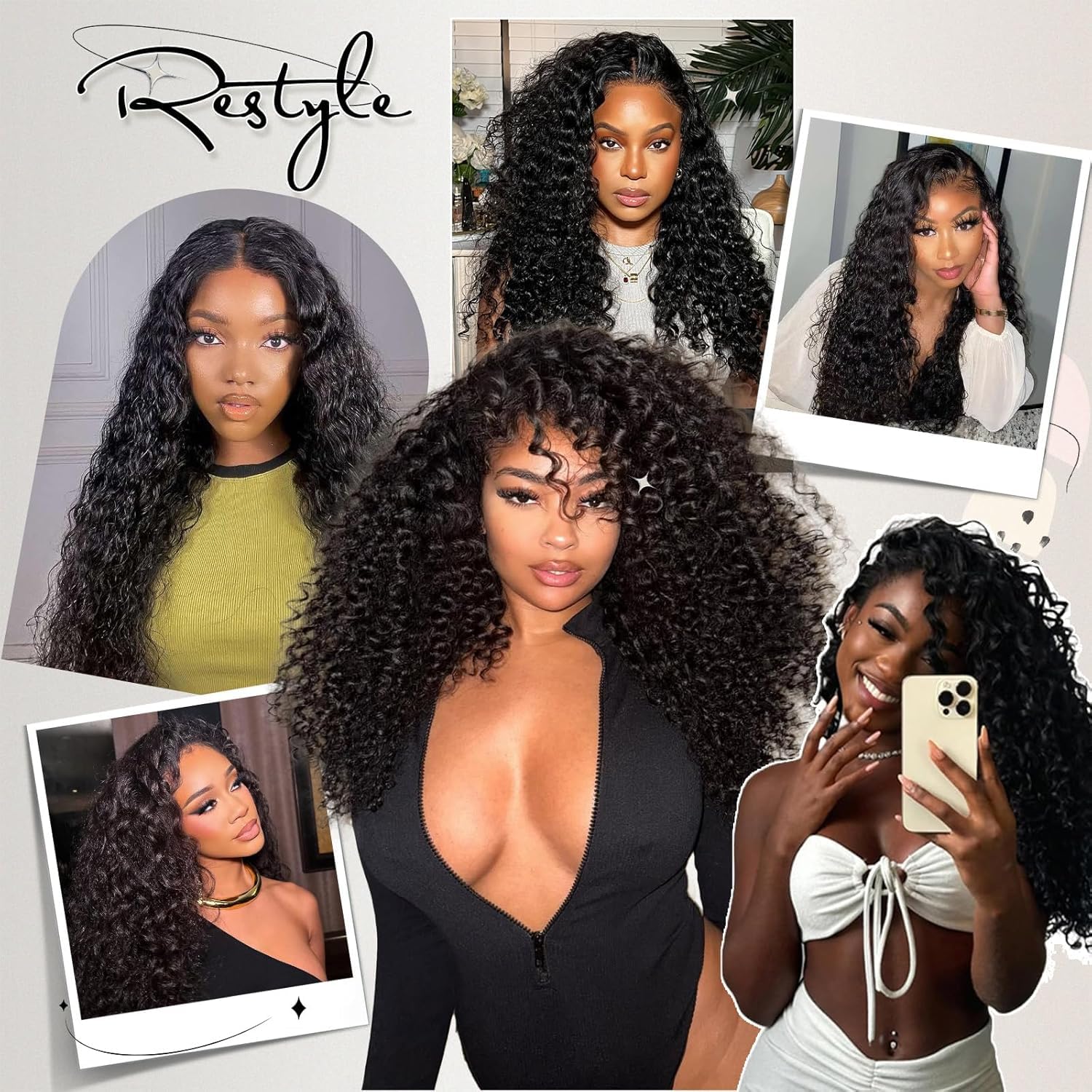 12A Brazilian Curly Water Wave Bundles 100% Virgin Unprocessed Human Hair, Natural Black Remy Wet and Wavy Extensions 22 22 22 Inch for Women