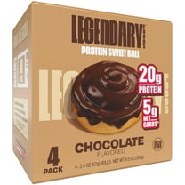 Legendary Foods Protein Sweet Roll - Chocolate 4 Pack | Protein Snack | Gluten-Free| Keto Friendly