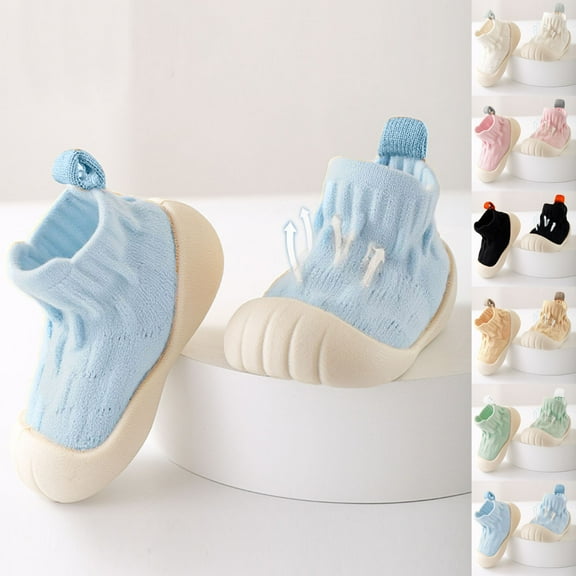 Miluxas Toddler Sock Shoes Baby Walking Shoes Infant Slippers Boys & Girls Soft Soled Non-Slip Sneakers Yellow 24-30Months
