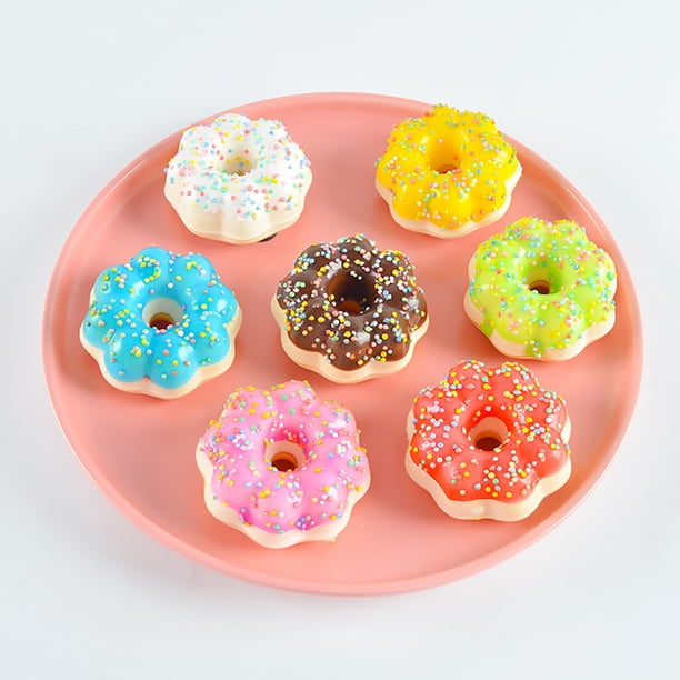 Simulación de pastel de comida, postre, imán de nevera con función antiestrés, decoración realista de dona y pastel para cocina, oficina y uso como regalo.