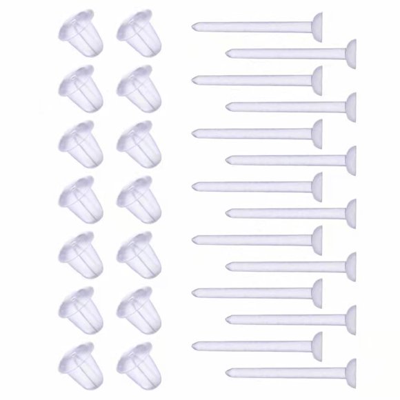 Aretes de plástico DSOMHZ transparentes tipo stud, 100 pares, 12 mm