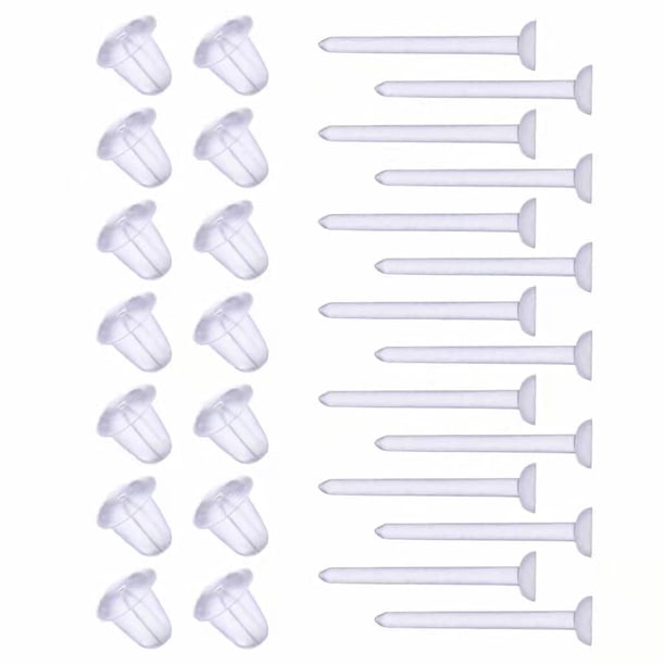 Aretes de plástico DSOMHZ transparentes tipo stud, 100 pares, 12 mm