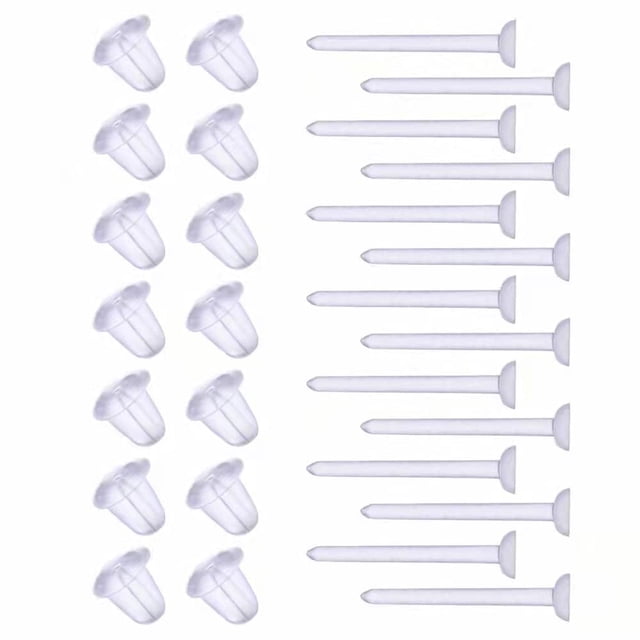Aretes de plástico DSOMHZ transparentes tipo stud, 100 pares, 12 mm