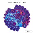 thumbnail image 3 of Placemats Set of 6, Swirl Print Blue Purple Place mats for Dining Table Indoor/Outdoor, Cute Heat Resistant Washable Table Mats(18" x 12"), 3 of 8