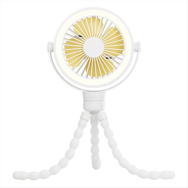 Ventilador Portátil Recargable para Cochecito de , Luz Pulpo con Clip, Miniventilador Personal