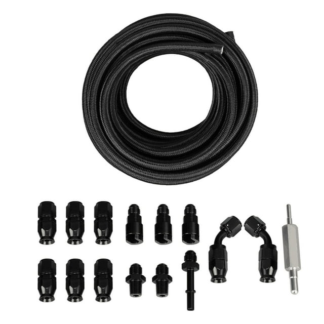 Kit de conexión de línea de combustible 6AN de 3/8 pulg., manguera flexible de nailon PTFE para aceite y gas, compatible con sistemas EFI LS Swap