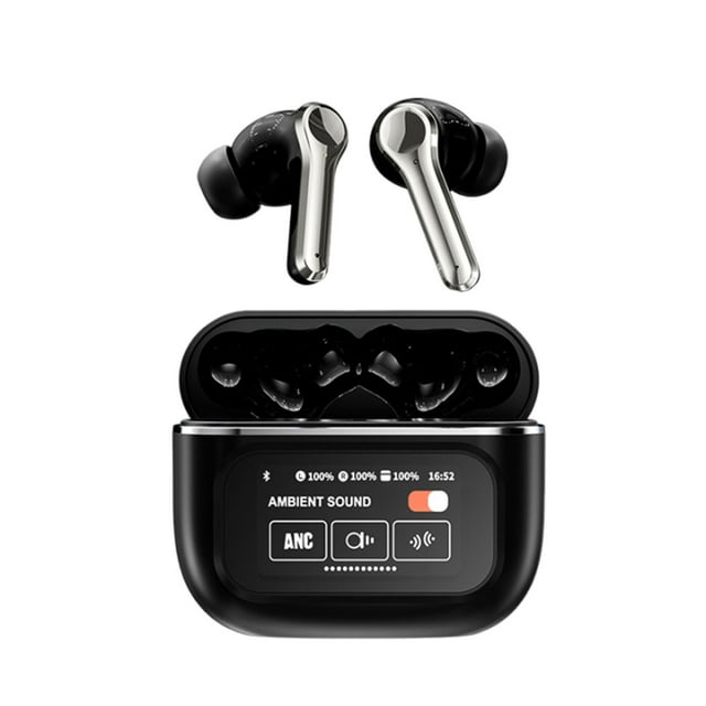 Auriculares Inalámbricos Bluetooth Activa de Cancelación de Ruido, Auriculares Bluetooth Impermeables con Pantalla, Auriculares Bluetooth Inalámbricos Deportivos Verdaderos, Adecuado para Teléfonos In