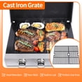 thumbnail image 3 of Portable 3-Burner Propane Gas Flat Top Grill with Stainless Steel Pan & Cast Iron Grates, 30,000 BTU High-Output Tabletop Griddle with Heat-Resistant Lid for Outdoor Barbecue & Tailgating, 3 of 6