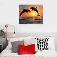 thumbnail image 5 of ARISTURING Sunset Canvas Wall Art Dolphin Wall Art Dolphin Animal Wall Art Print on Canvas for Living Room Bedroom Bathroom Office Decor (20×16inch), 5 of 6