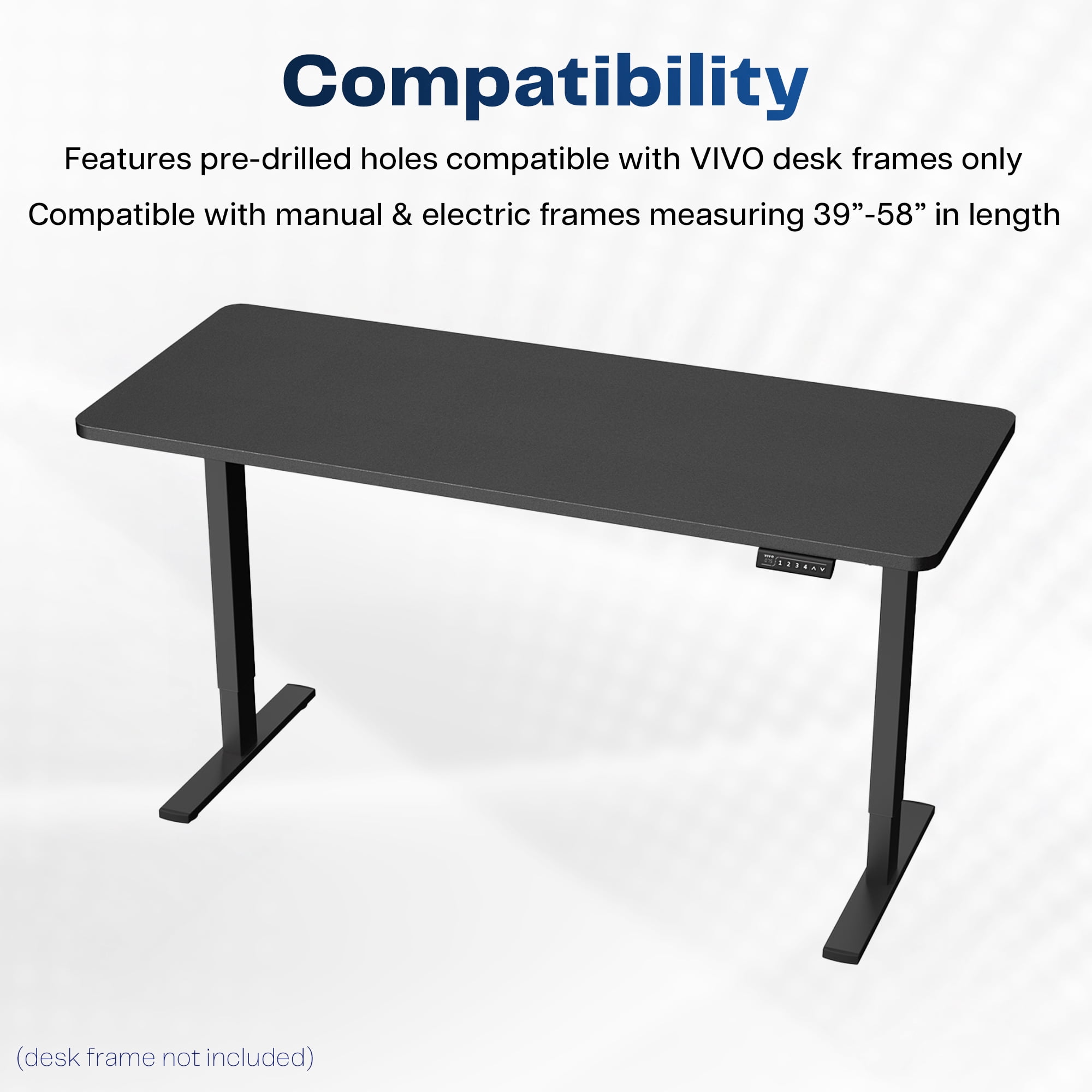 VIVO Black 60 x 24 inch Universal Table Top for Sit to Stand Desk Frames
