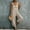 Beige, variant on Women's Cotton‑Linen Spaghetti Strap Jumpsuit Solid‑Color Sleeveless Loose Harem‑Leg One‑Piece Pants with Side Pockets Beige XL(XL)
