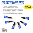thumbnail image 2 of BAZIC Single Use Super Glue 1g/0.036 Oz, Clear Adhesive Fluid (6/Pack), 1-Packs, 2 of 7