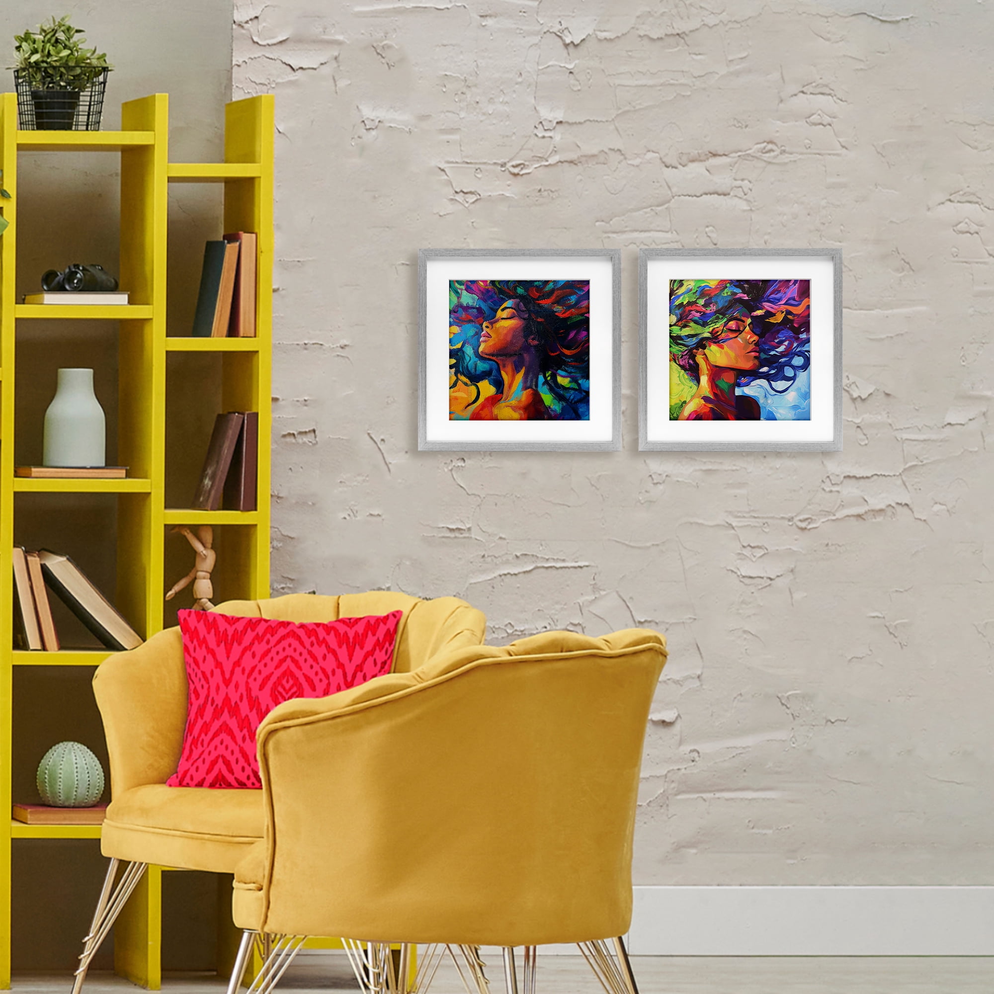 Stupell Industries Radiant Flow Of Colors 2 Piece Gray Framed Print Under Glass Set, design by Svetlana Aleynikova