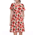 thumbnail image 1 of Balery Tomatoes Vestidos sueltos de manga corta para mujer, vestidos de verano 2025, vestidos casuales de corte A con vuelo., 1 of 6