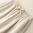 thumbnail image 4 of REALiKUN Linen Pants for Women Wide Leg Capri Pants High Waisted Drawstring Palazzo Pants, 4 of 5