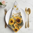 thumbnail image 2 of Farmhouse Sunflower Cloth Napkins, Vintage Daisy Butterflies Gray Wood Washable and Reusable Dinner Napkins Set of 2, Table Napkin for Kitchen Party Birthday Wedding Hotel Housewarming 20"x20", 2 of 9