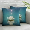 thumbnail image 3 of MLJA White Lotus Decorative Throw Pillows Covers, Magic Lotus Flower Throw Cushion CoverPillowcases for Bedroom Sofa Living Room, White Blue, 3 of 5