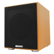 Rockville Rock Shaker 8" Classic Wood Powered Home Theater Subwoofer, 400W Peak/200W RMS, Class D, 20Hz-200Hz