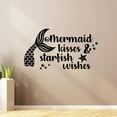 thumbnail image 3 of Mermaid Kisses, Starfish Wishes - Cute Wall Decor Quote Design Vinyl Wall Art Wall Sticker Wall Decal Decoration For Home Room Kids Room Nursery Room Girls Boys Décor Design Size (30x30 inch), 3 of 3