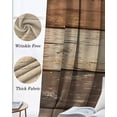 thumbnail image 6 of Farmhouse Beige Brown Blackout Curtains 45 Inches Long, Kitchen Black Out Window Treatments, Vintage Wooden Striped Thermal Insulated Lined Drapes for Small Window with Grommet 42"x45", 6 of 8