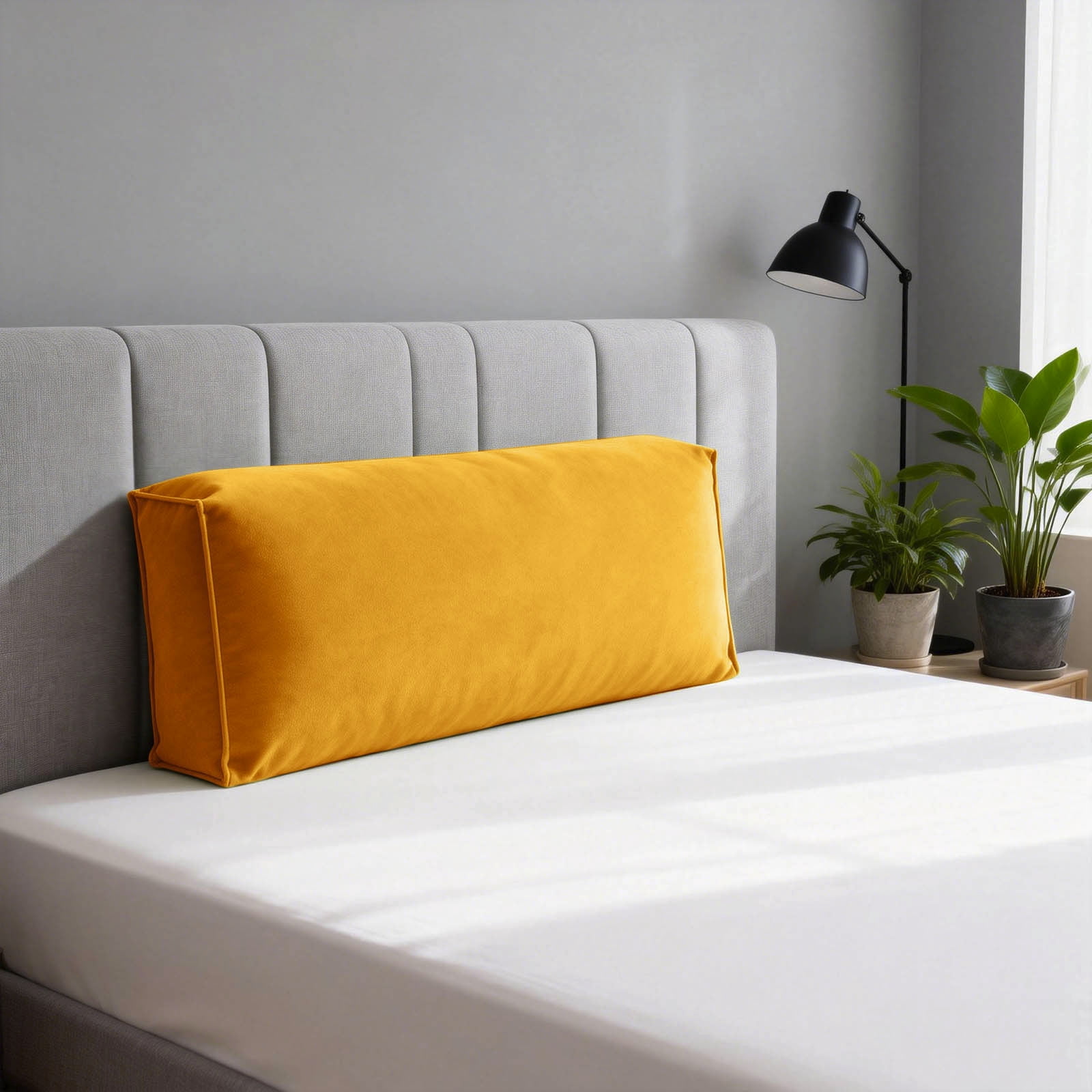 Gytml Couch Back Cushion, Pure Color Soft Sofa Back Support With Removable Velvet Cover, Comfortable Large Lumbar Support Pillow For Sofa Bedside Window E-60x45x12cm