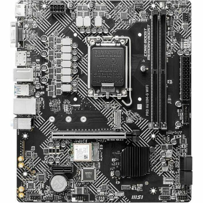 MSI PRO H610M-G WIFI Gaming Desktop Motherboard, Intel H610 Chipset, Socket LGA-1700, Micro ATX