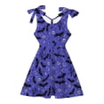 thumbnail image 4 of Huowey Toddler Baby Halloween Dresses Bat Skull Graphic Bow Dress-Up Party A-Line Dress Crew Neck Sleeveless Casual Trick Or Treat Eye-Catching Festival Clothes,Blue,3-4 Years, 4 of 4