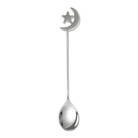 

TIERPOP Eid Mubarak Spoon Fork Star Moon Pendant Stainless Steel Dessert Spoons Teaspoon Ramadan Holiday Home Party Decoration Islam Muslim Tableware