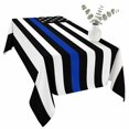 thumbnail image 2 of Blue American Flag Table Cloth Waterproof Tablecloths, Black White Striped US Flag Stars Tablecloth Dining Table Cover for Kitchen Party Tabletop Outdoor, Rectangle Tablecloth 54x108 Inch, 2 of 9