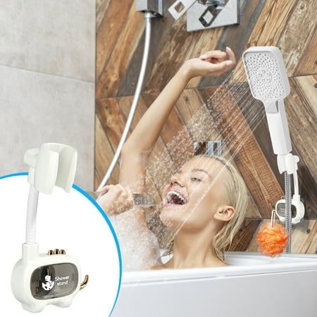 

Punch- Shower Bracket Bathroom Universal Shower Head Fixed Artifact Adjustables Nozzle Hanging Seat Nozzle Wall Seat Bottom