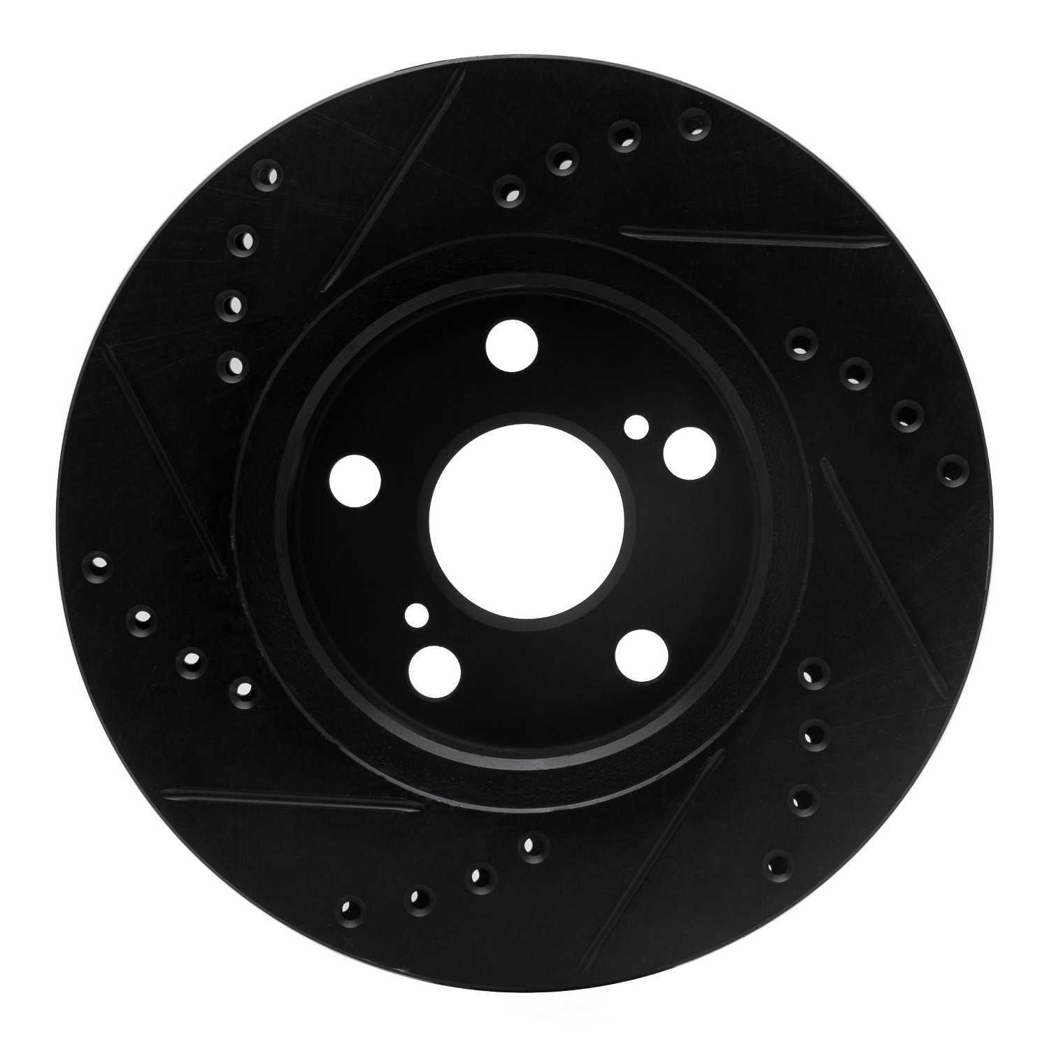 Dynamic Friction Company 633-76077R DFC Brake Rotor - Drilled And Slotted - Black